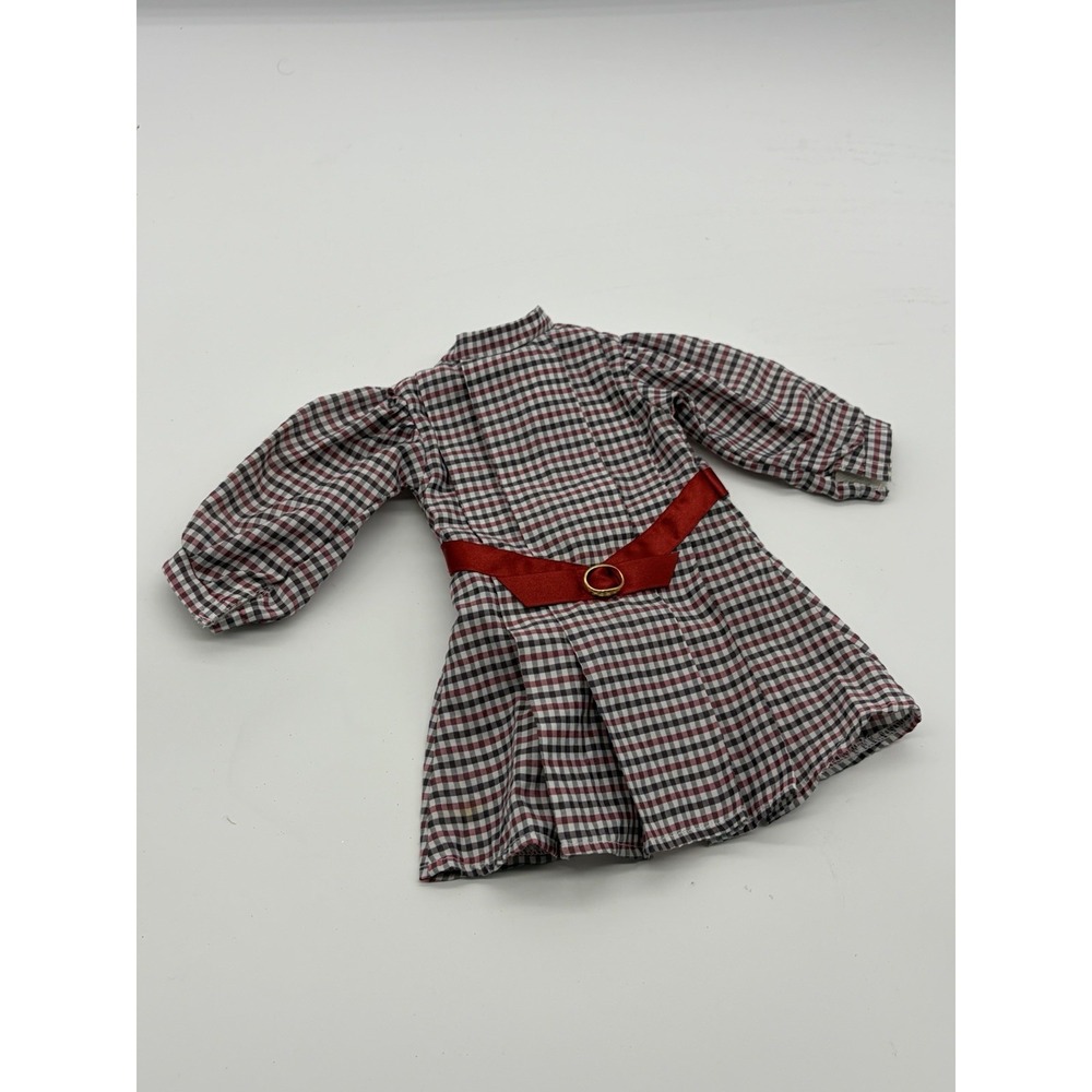 American Girl Pleasant Company Samantha's Red Plaid Gingham Meet Dress Pleated